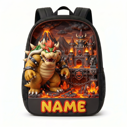 Personalized Kids Backpack, Custom Photo School Backpack With Name, Adventure Game Inspired Bookbag, Back To School Gift For Boys And Girls