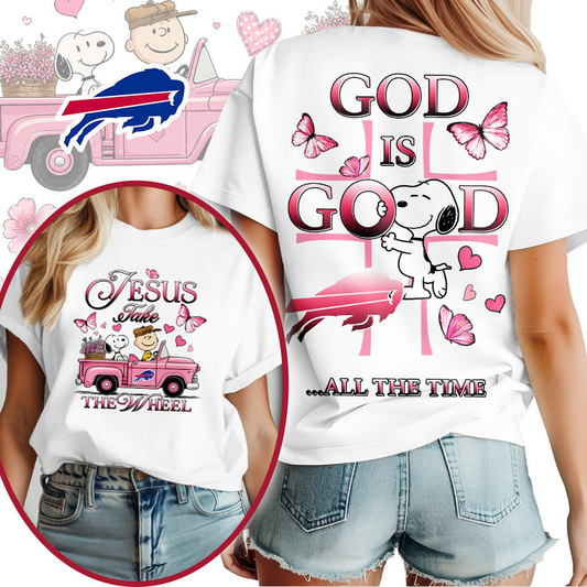 BUF x NFL Jesus Take The Wheel God Is Good 3D Shirt