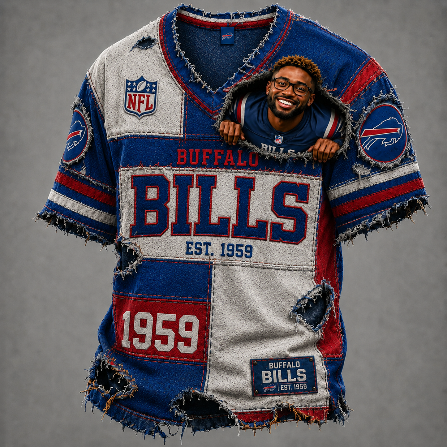 Personalized NFL Premium V-Neck T-shirt Gift For Fans 2206 NAK NHT