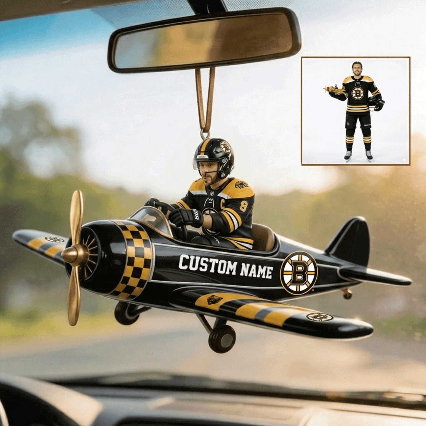 Premium NHL Personalized Hockey Airplane Car Ornament NMD CTKT