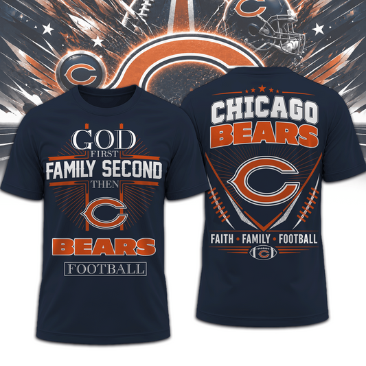 CHI x NFL Faith, Family, Football 3D Shirt