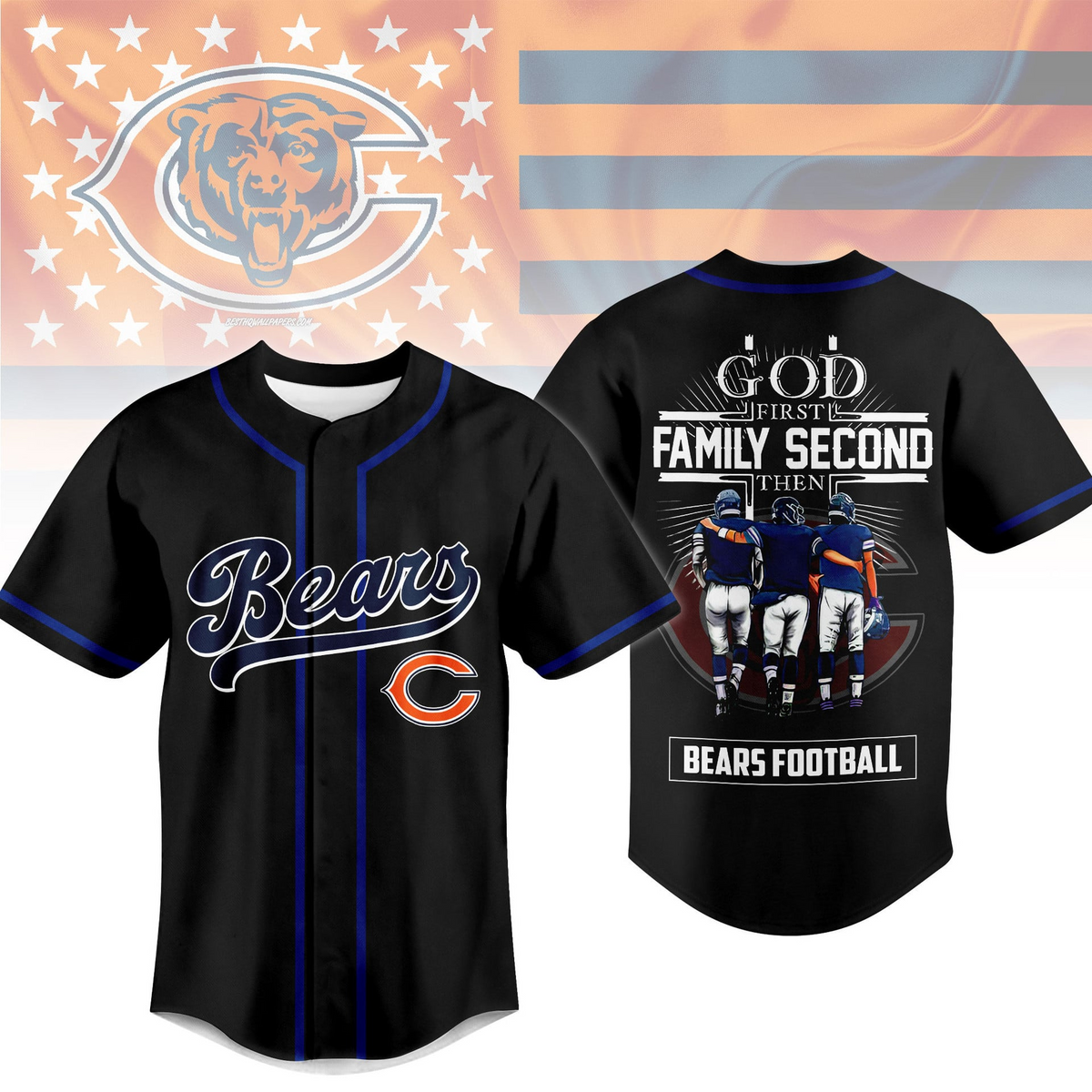 CHI x NFL God First, Family Second ƒ?? Faith & Brotherhood Football Jersey