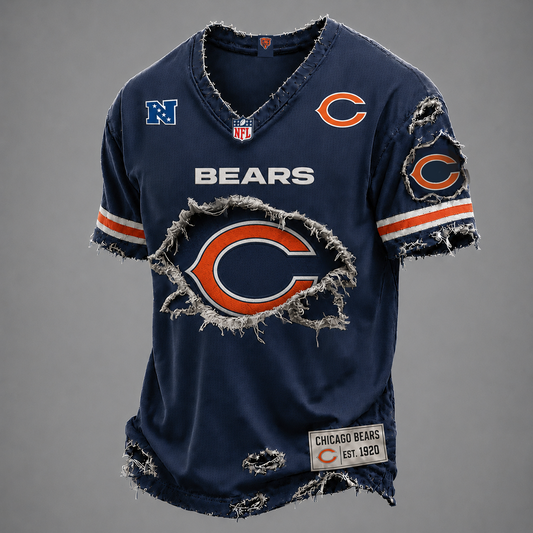 CHI x NFL LUXURY V-Neck T-Shirt V3 1906
