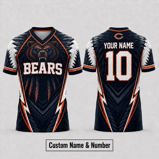 CHI x  NFL Premium Custom Name And Number Jersey For Fierce Football Fans