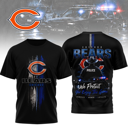 CHI x NFL Premium Police Tribute Team 3D Shirt