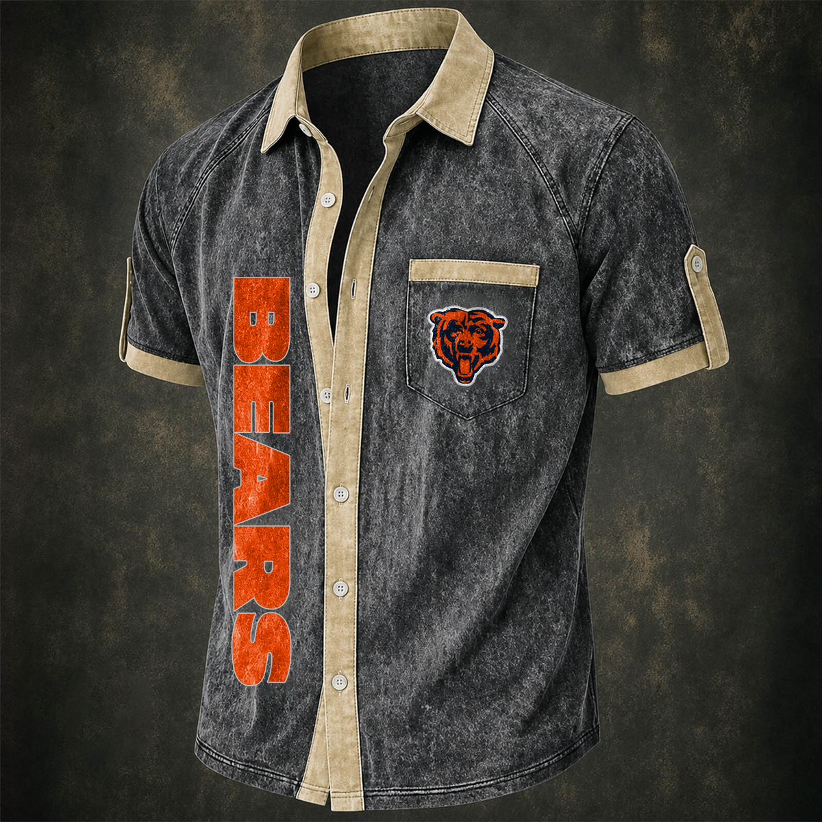 CHI x NFL Short-Sleeve Button-Up Sports Shirt