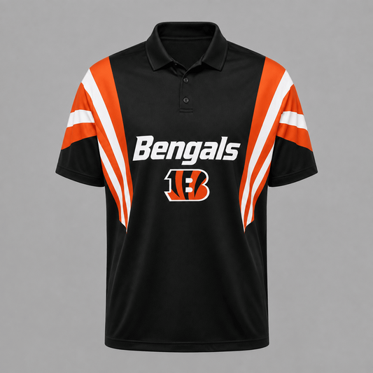 CIN x NFL Sleeve Collared Sports Polo Shirt