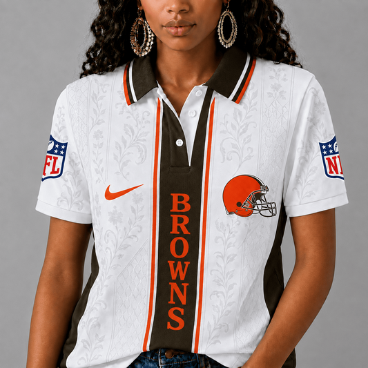 CLE x NFL Premium Floral Elegance Polo Shirt