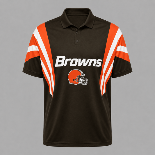 CLE x NFL Sleeve Collared Sports Polo Shirt