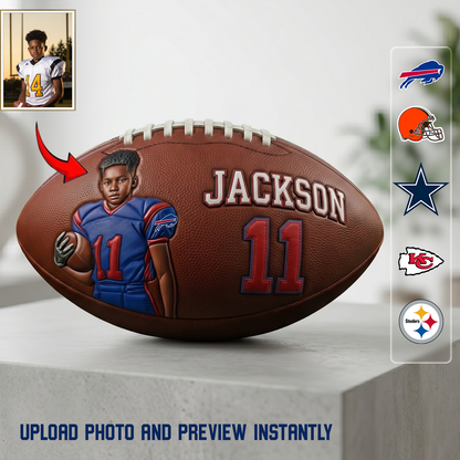 Any Photo Love Football - Personalized Football NFL BQH