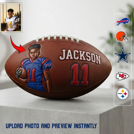 Any Photo Love Football - Personalized Football NFL BQH