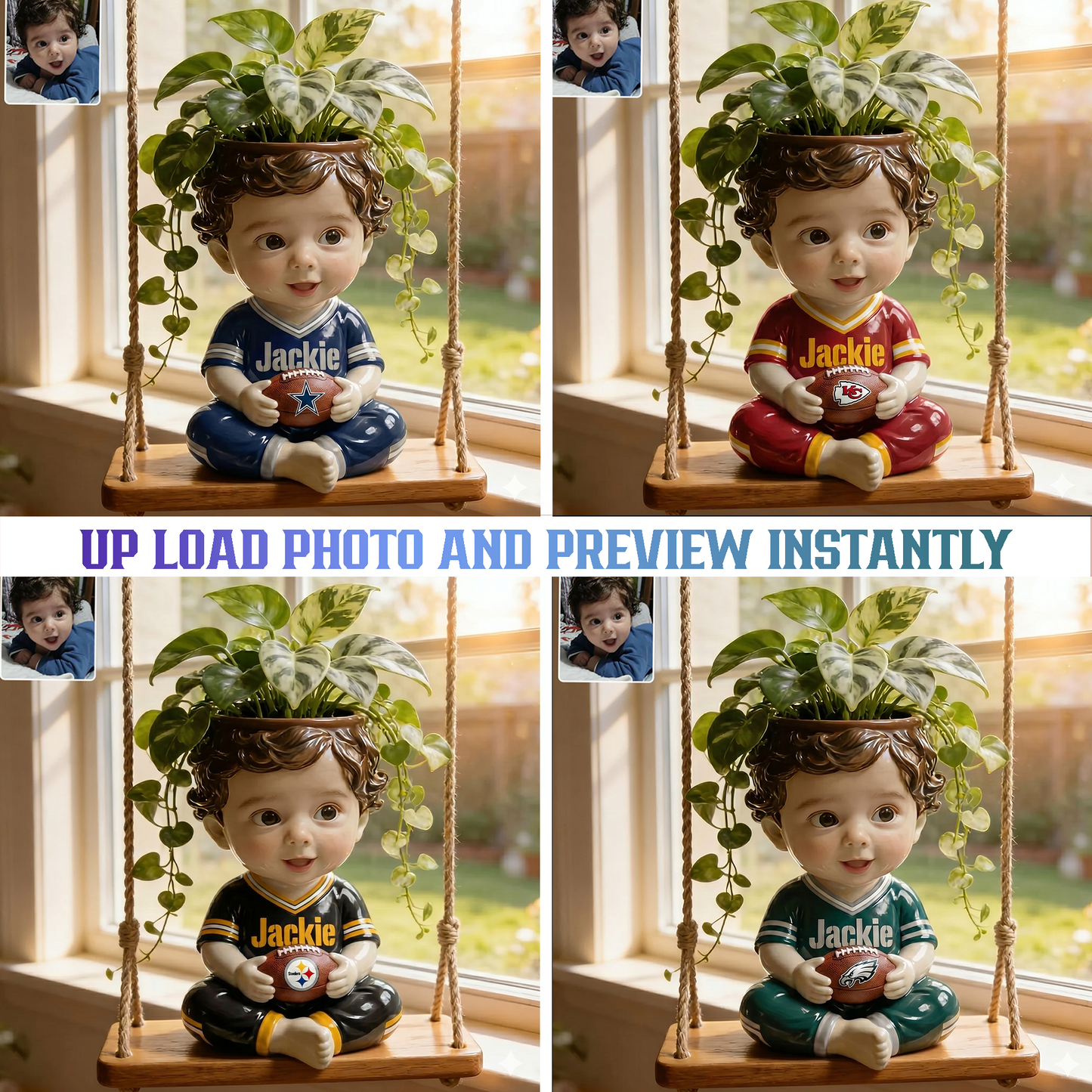 Little Bloom Swing - NFL Personalized Kid Hanging Pot BQH