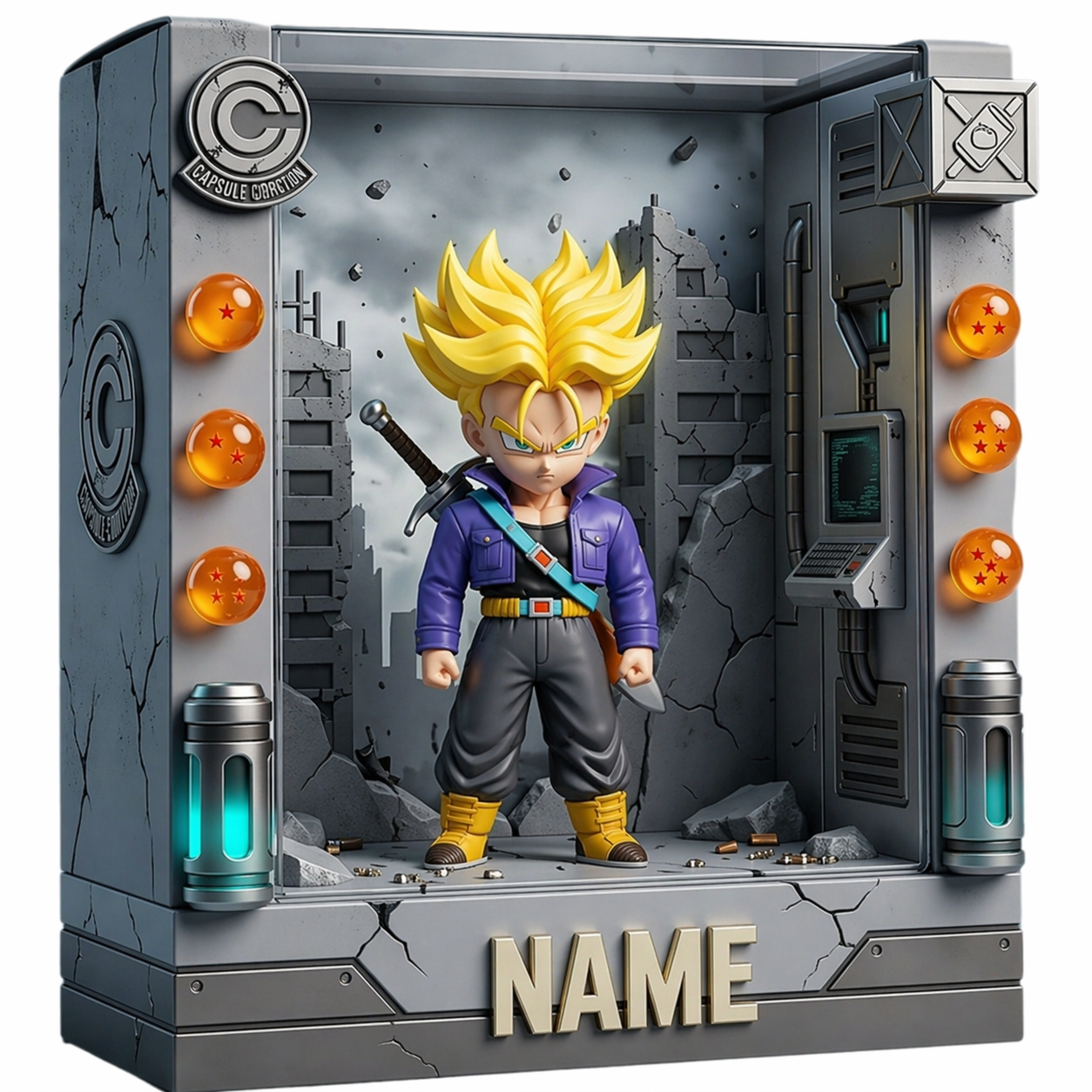 Personalized Anime Plaque Custom Photo – Martial Arts Kid Gift, Custom 3D Character Display, Birthday Gift for Kids, Name Personalized Keepsake