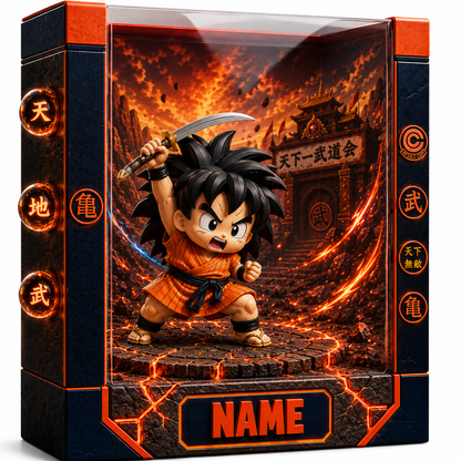 Personalized Anime Plaque Custom Photo – Martial Arts Kid Gift, Custom 3D Character Display, Birthday Gift for Kids, Name Personalized Keepsake