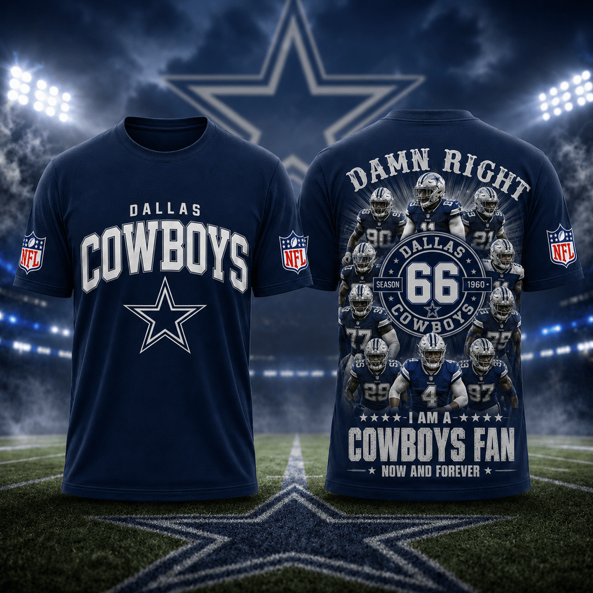 DAL x NFL Damn Right Forever Fan 3D Shirt