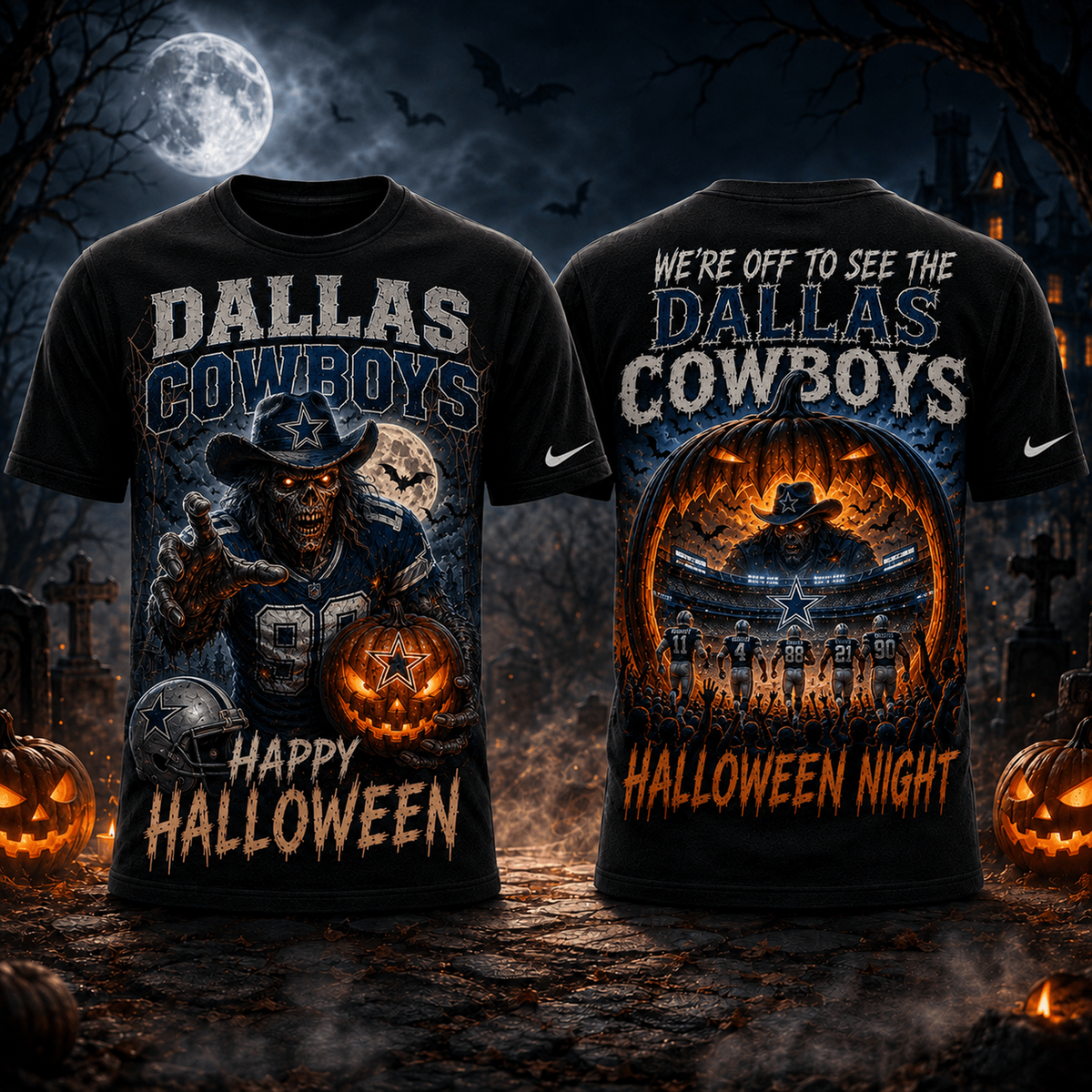 DAL x NFL Halloween Game Day 3D Shirt