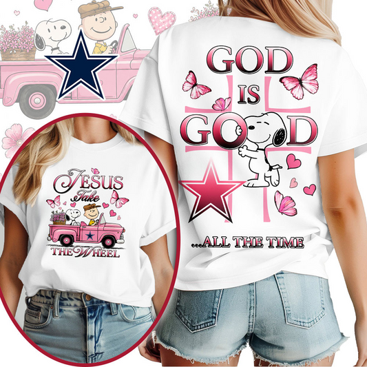 DAL x NFL Jesus Take The Wheel God Is Good 3D Shirt