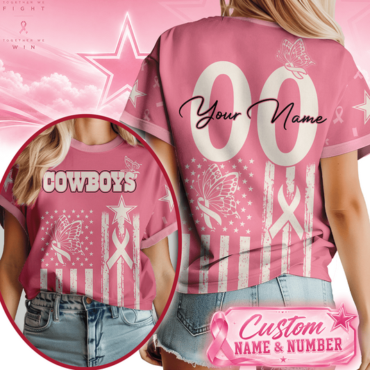 DAL x NFL Premium Butterfly Ribbon Custom 3D Shirt