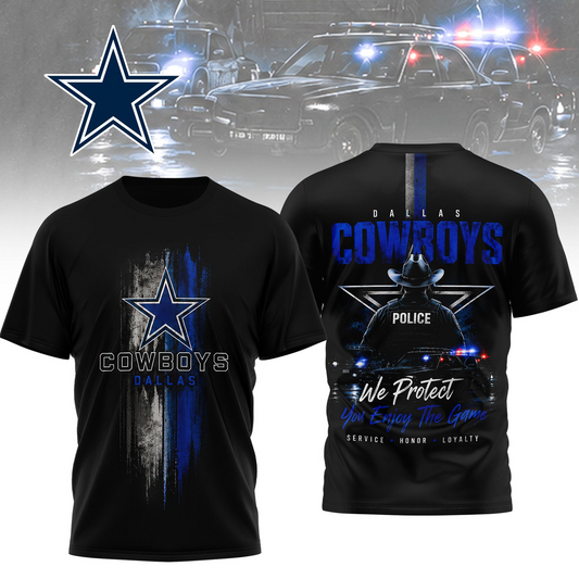 DAL x NFL Premium Police Tribute Team 3D Shirt
