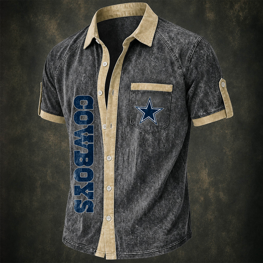 DAL x NFL Short-Sleeve Button-Up Sports Shirt