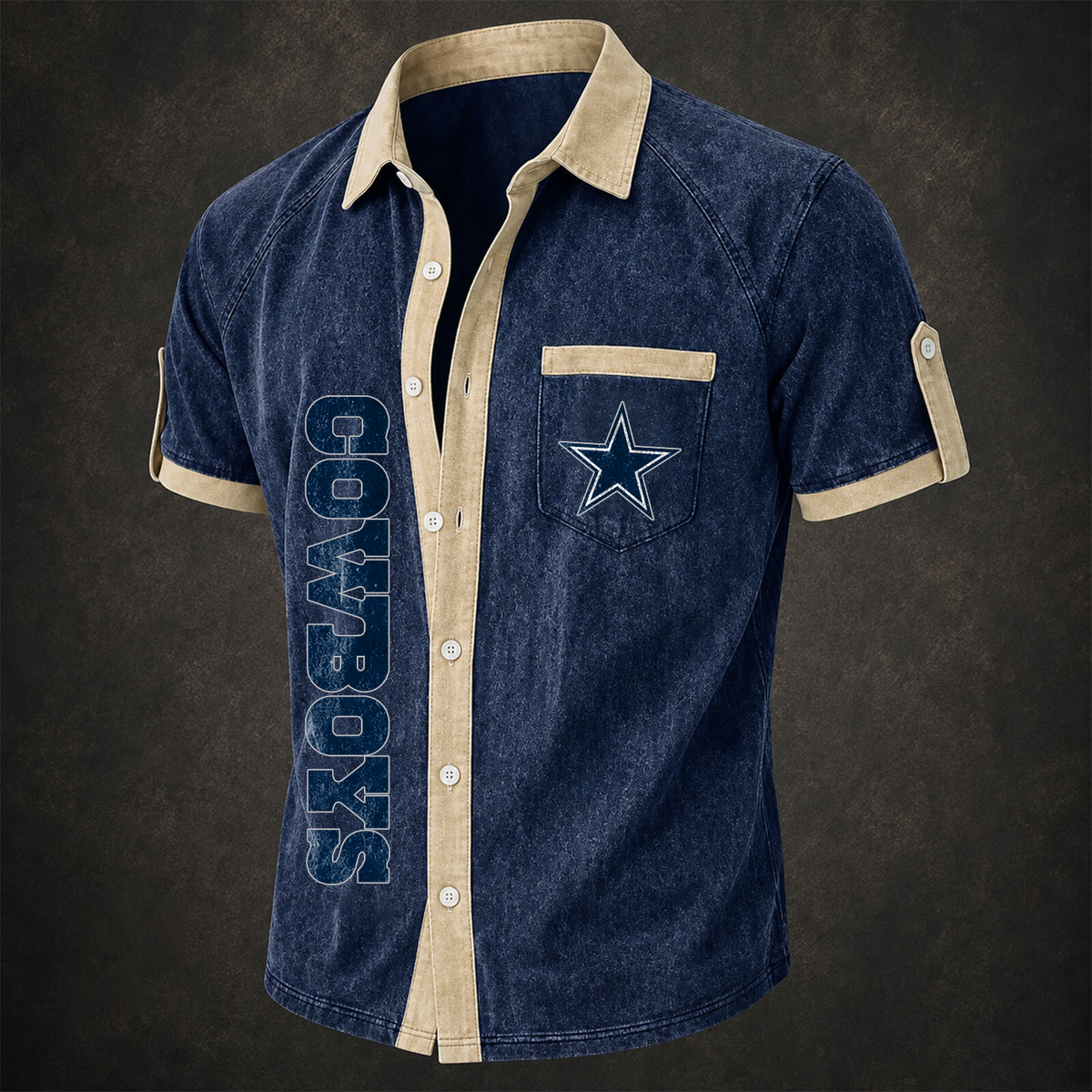 DAL x NFL Short-Sleeve Button-Up Sports Shirt