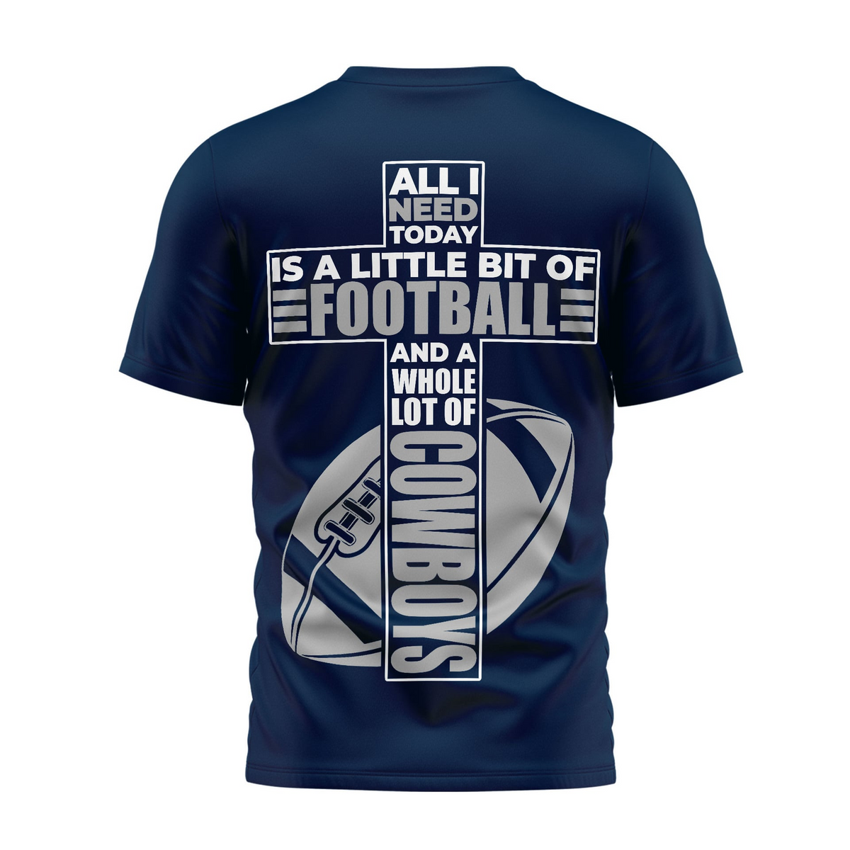 DAL x NFL Whole Lot of Football Christian Cross 3D Shirt