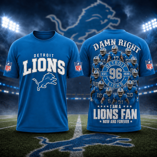 DET x NFL Damn Right Forever Fan 3D Shirt