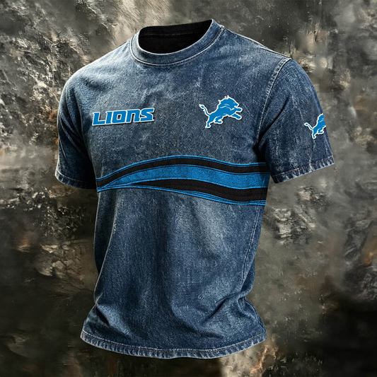 DET x NFL Washed Cotton Retro Men's T-shirt