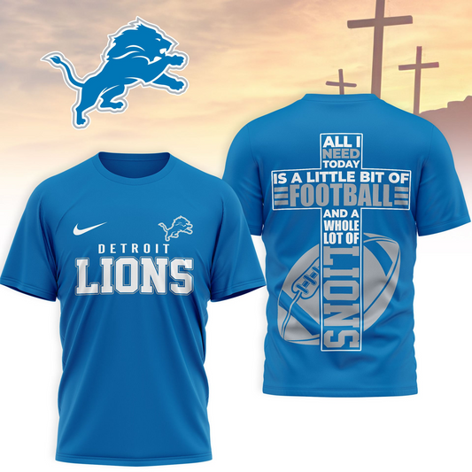 DET x NFL Whole Lot of Football Christian Cross 3D Shirt