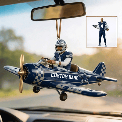 Premium NFL Personalized Football Airplane Car Ornament NMD CTKT