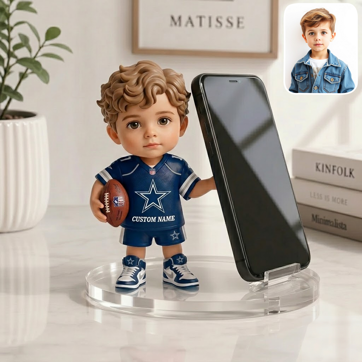 Premium NFL Personalized Kid Phone/ Tablet Holder Stand NMD TTV