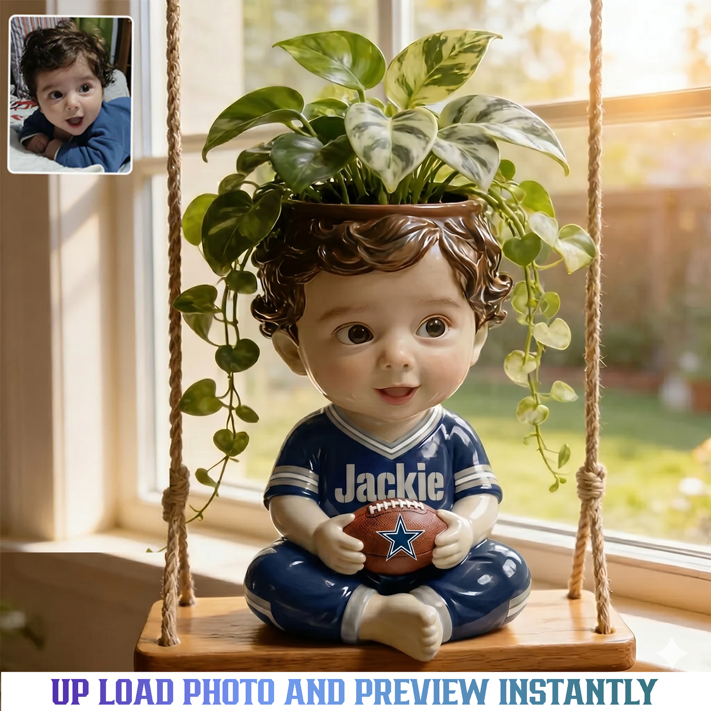Little Bloom Swing - NFL Personalized Kid Hanging Pot BQH