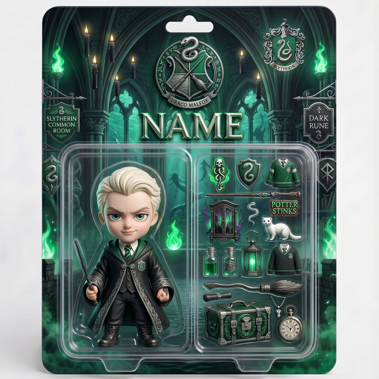 Custom Wizard Photo Plaque For Fans, Personalized Magic School Action Figure Plaque, Custom Name Fantasy Collectible Display, Personalized Fan Gift For Him BQH