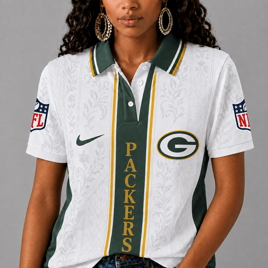 GB x NFL Premium Floral Elegance Polo Shirt