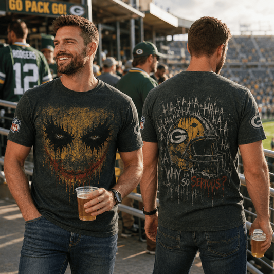 GB x NFL Premium Joker 3D T-Shirt For Football Fans Loving Dark Aesthetic