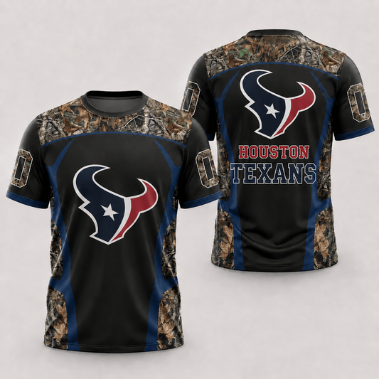 HOU x NFL Hunting Camo 3D Shirt