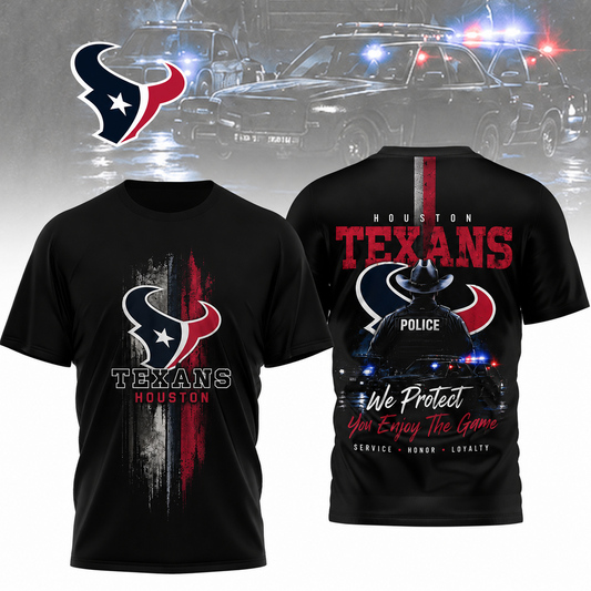 HOU x NFL Premium Police Tribute Team 3D Shirt