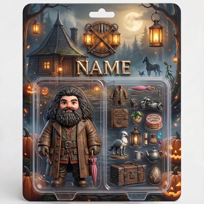 Custom Wizard Photo Plaque For Fans, Personalized Magic School Action Figure Plaque, Custom Name Fantasy Collectible Display, Personalized Fan Gift For Him BQH
