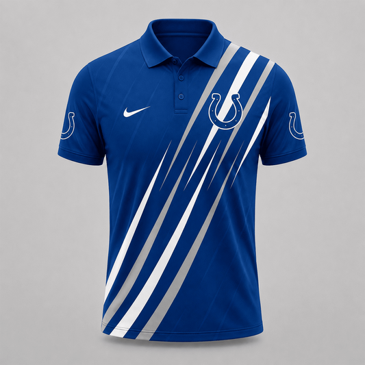 IND x NFL Premium Athletic Stripe Polo Shirt