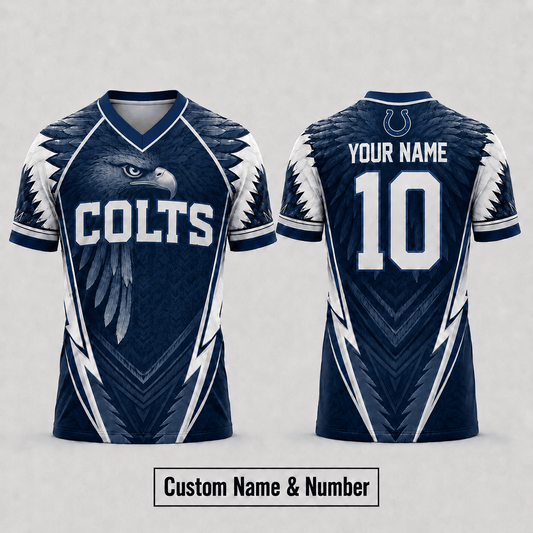 IND x  NFL Premium Custom Name And Number Jersey For Fierce Football Fans