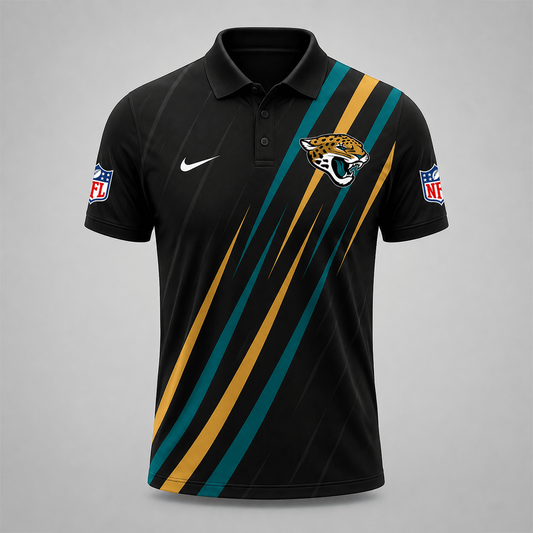 JAC x NFL Premium Athletic Stripe Polo Shirt