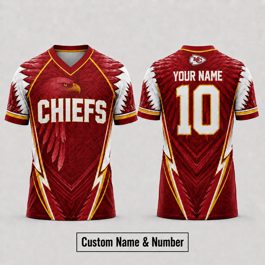 KC x  NFL Premium Custom Name And Number Jersey For Fierce Football Fans