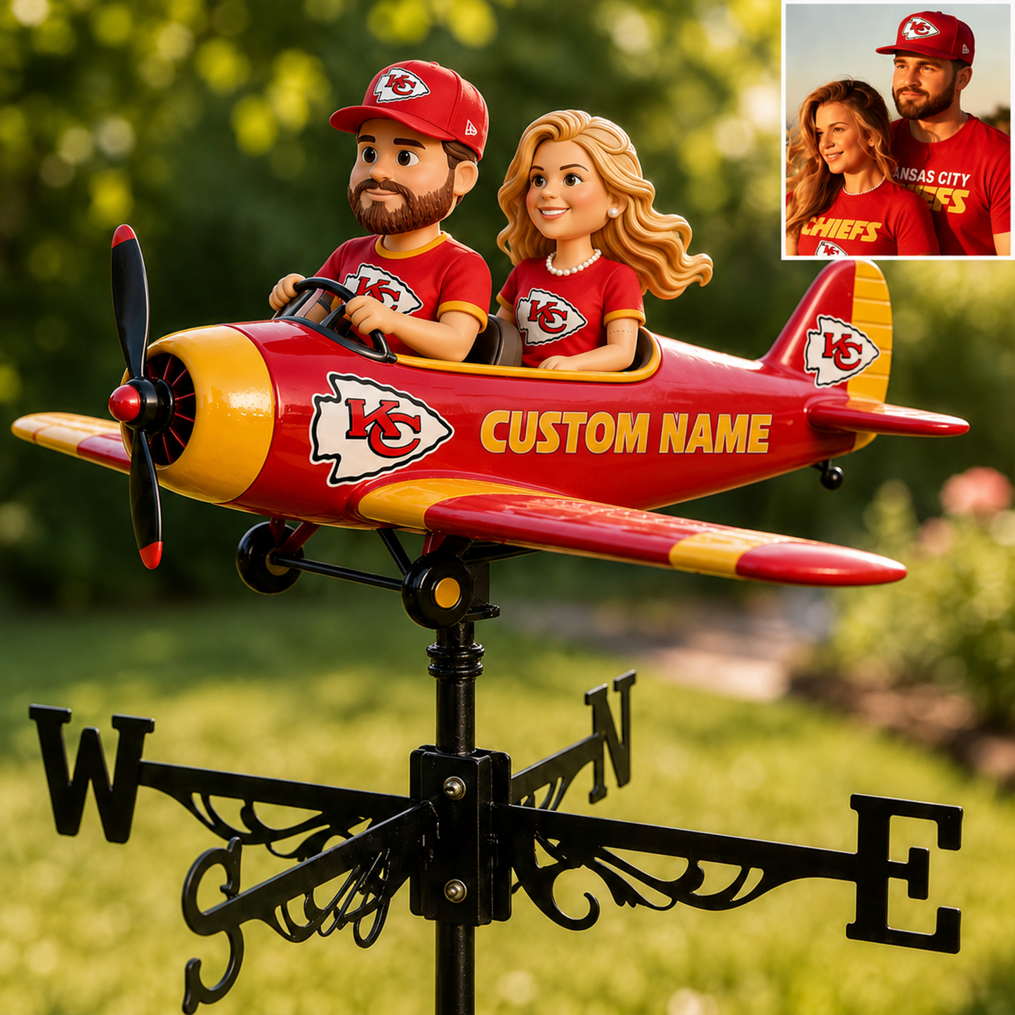 NFL Airphane Couple - Personalized Couple Weather Vane 1006 NAK NHT