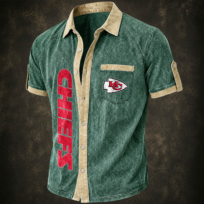 KCC x NFL Short-Sleeve Button-Up Sports Shirt