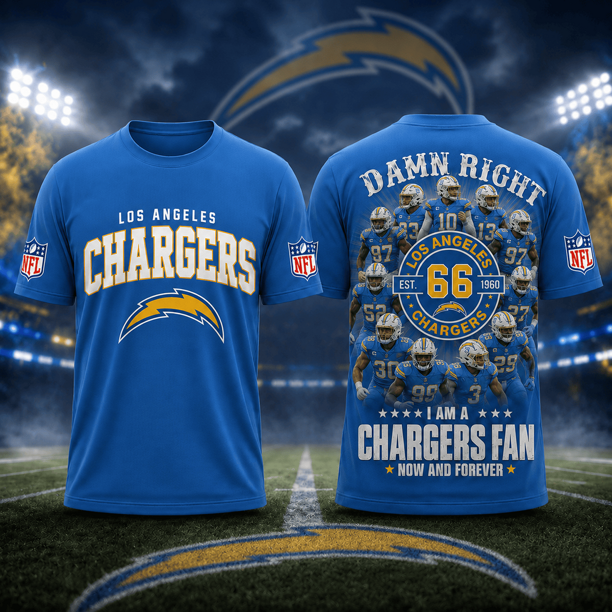 LAC x NFL Damn Right Forever Fan 3D Shirt