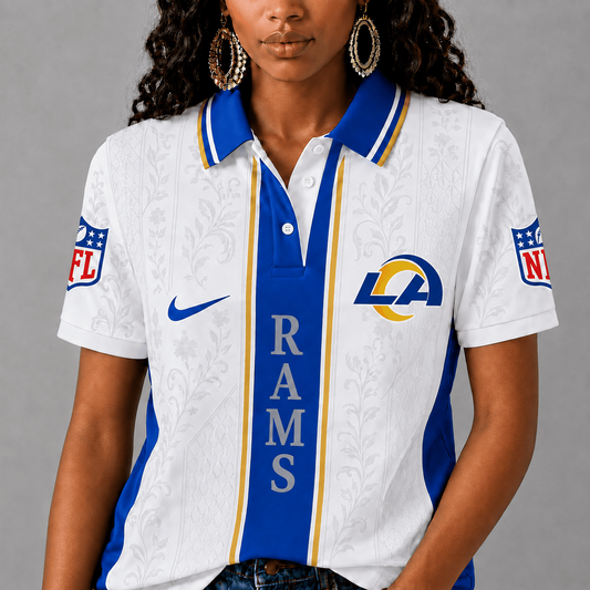 LAR x NFL Premium Floral Elegance Polo Shirt