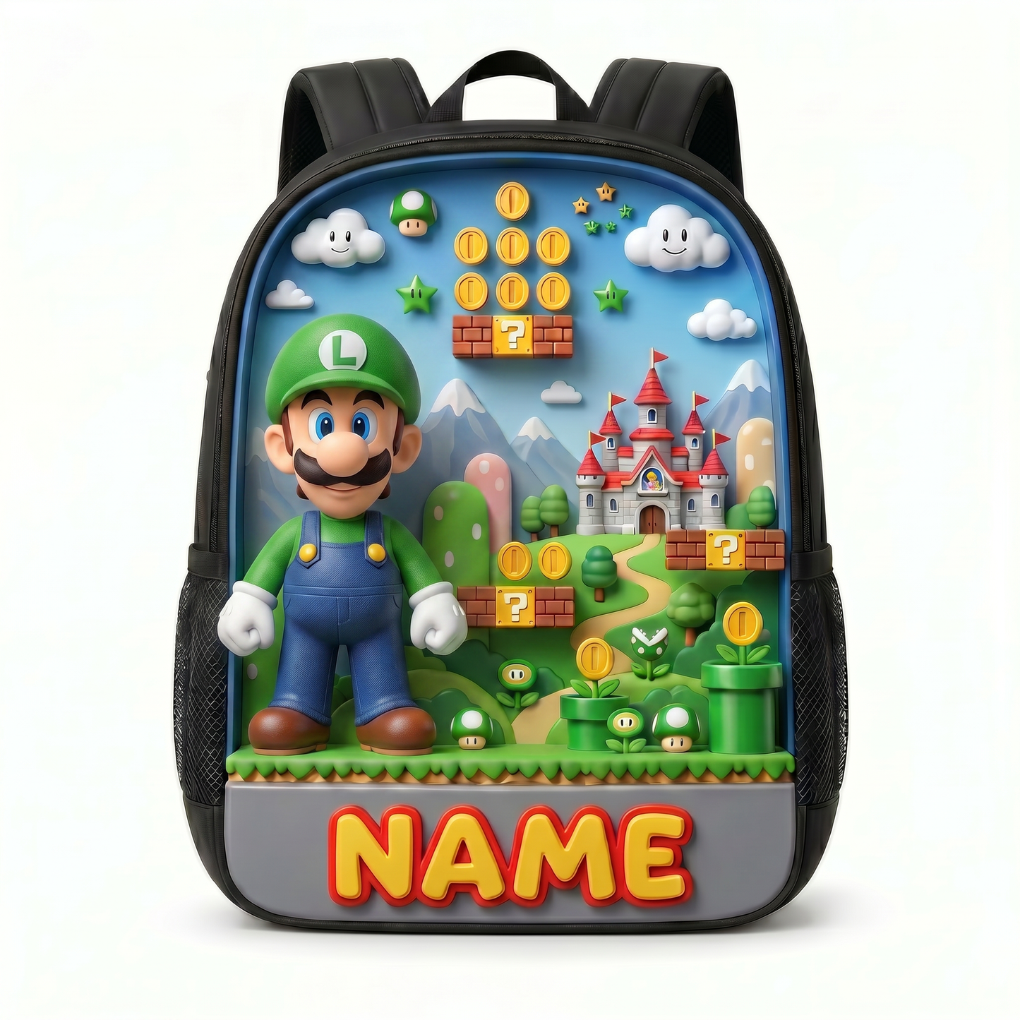 Personalized Kids Backpack, Custom Photo School Backpack With Name, Adventure Game Inspired Bookbag, Back To School Gift For Boys And Girls