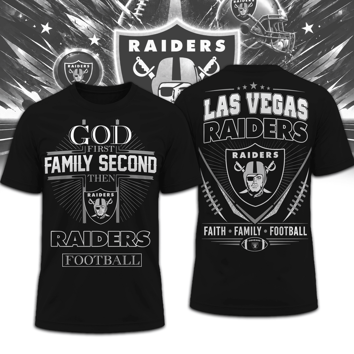 LV x NFL Faith, Family, Football 3D Shirt