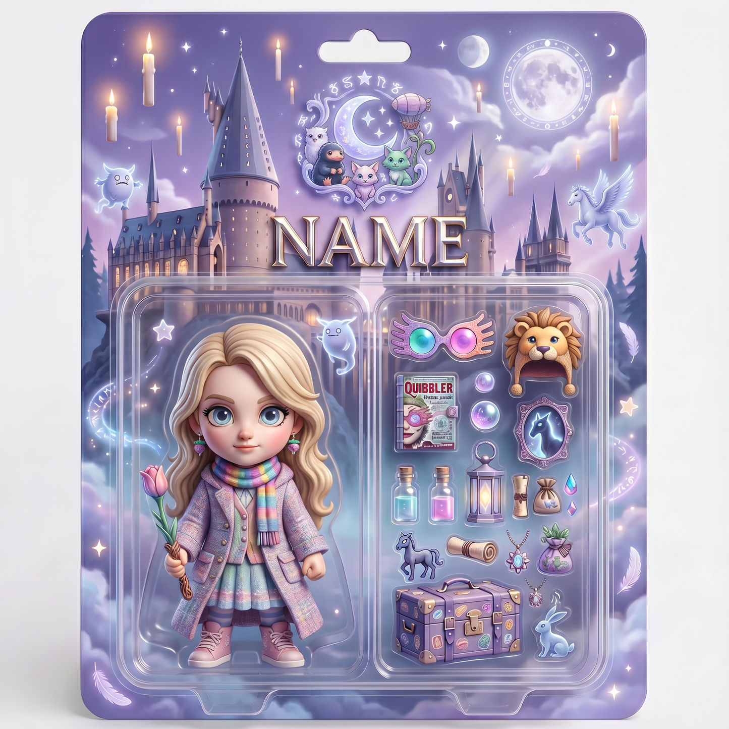 Custom Wizard Photo Plaque For Fans, Personalized Magic School Action Figure Plaque, Custom Name Fantasy Collectible Display, Personalized Fan Gift For Him BQH