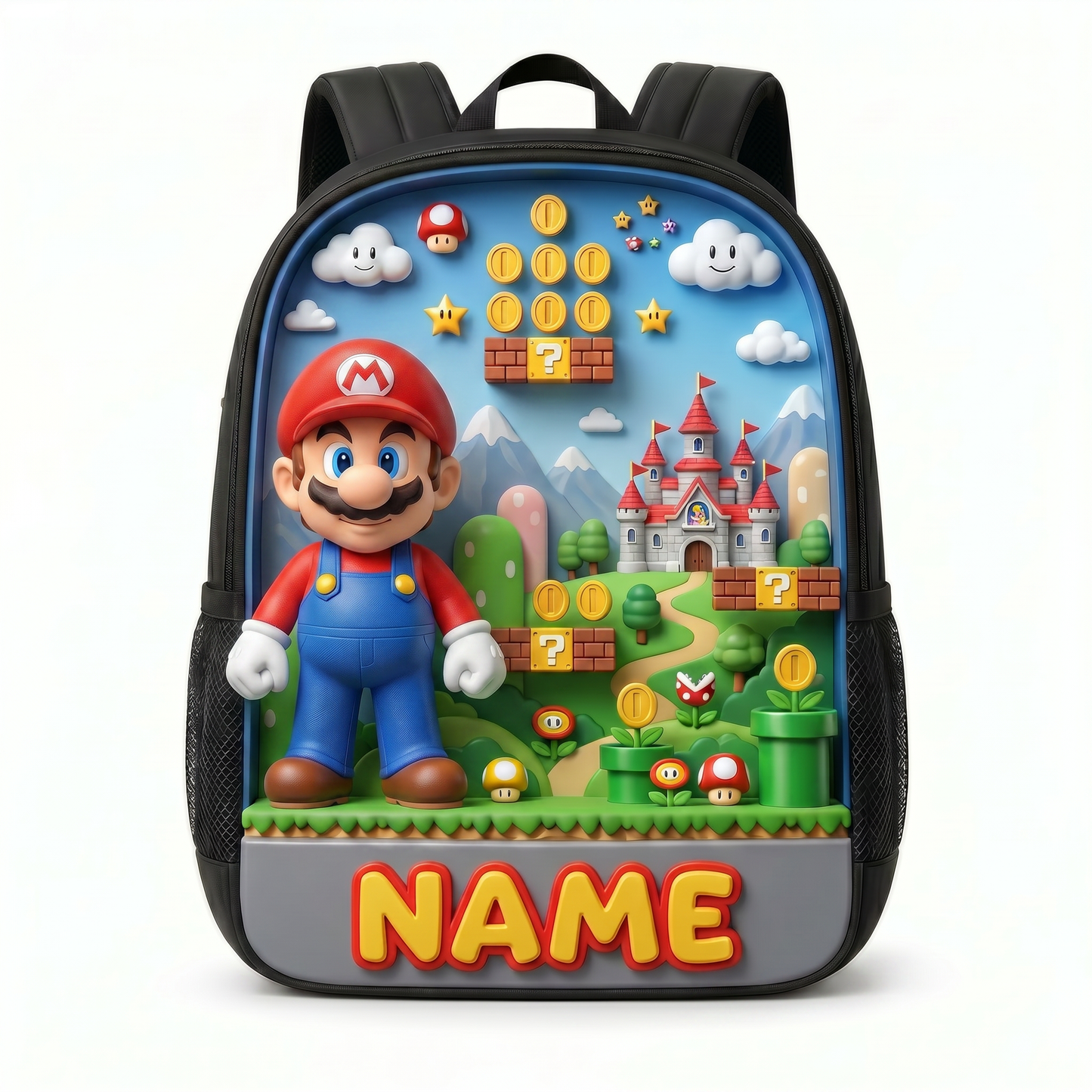 Personalized Kids Backpack, Custom Photo School Backpack With Name, Adventure Game Inspired Bookbag, Back To School Gift For Boys And Girls